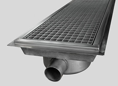 Calha de escoamento com grelha - 0925 - Inoxsystem S.r.l. - em aço inoxidável / de piso / sob medida