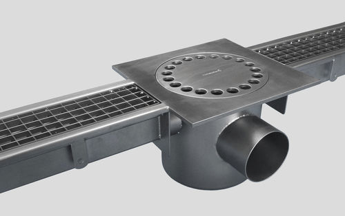 Calha de escoamento com grelha - 2050 - Inoxsystem S.r.l. - grelha em aço inoxidável / de piso / para água pluvial