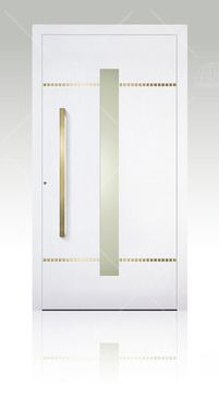 Porta de entrada - ADECO - VIDOK - em PVC / de abrir / com vidro