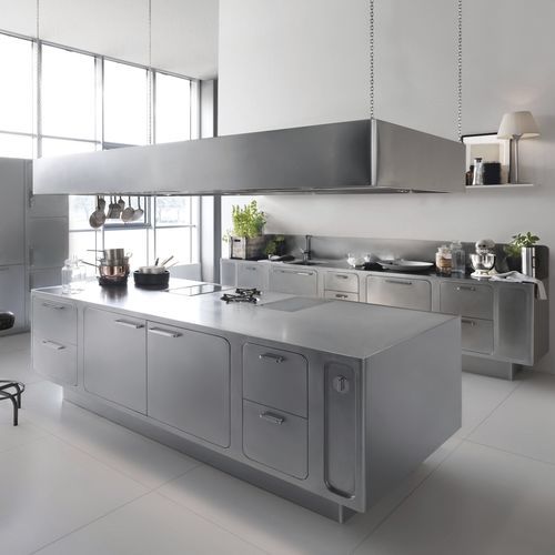 Cozinha contemporânea - EGO - Abimis - em aço inoxidável / com ilha / modular