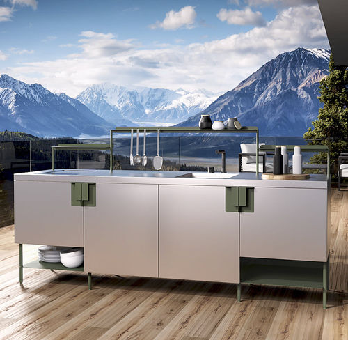 Cozinha para ambiente externo - Abimis - contemporânea / em aço inoxidável / com ilha