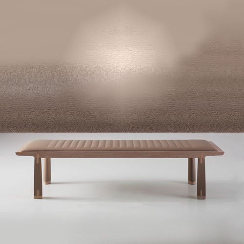 Banco contemporâneo - VASI  - DIMENSIONE CHI WING LO - em carvalho natural / em tecido / em couro
