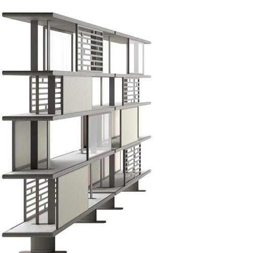 Livreiro contemporâneo - APLA  - DIMENSIONE CHI WING LO - contract / em carvalho / com folheado de madeira