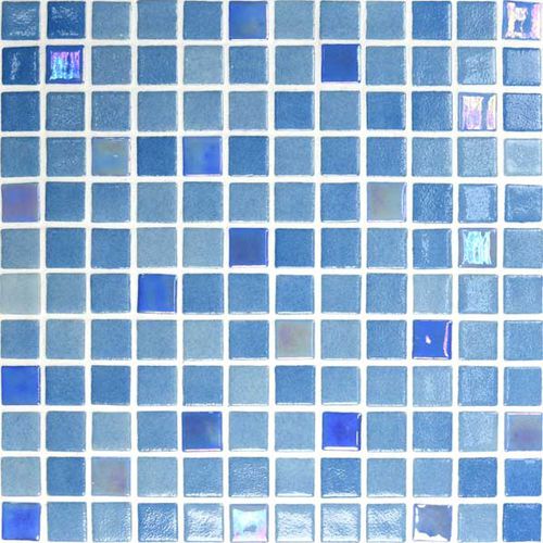 Pastilhas em vidro - MIX AZUL CLARO - Mosavit - para piscina / de piso / estampada