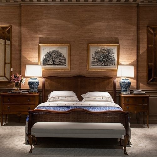 Cama de casal - CANED - Oficina Inglesa - king size / de solteiro / de estilo Luís XV