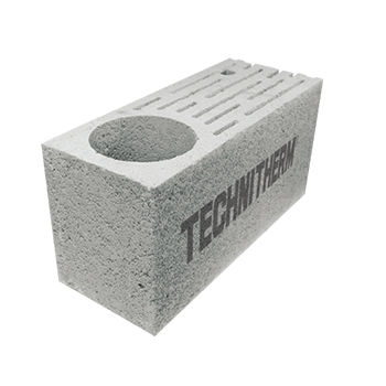 Bloco de concreto leve - Technitherm - antissísmico / de canto / com juntas finas