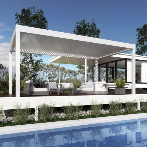 Pérgola em alumínio - BIOSHADE  - DIRELLO S.R.L - com lâminas orientáveis / sob medida / da linha comercial