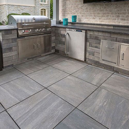 Placas de revestimento em grés porcelanato - PORCELAIN - UNILOCK - com acabamento natural / para ambiente interno / de piso