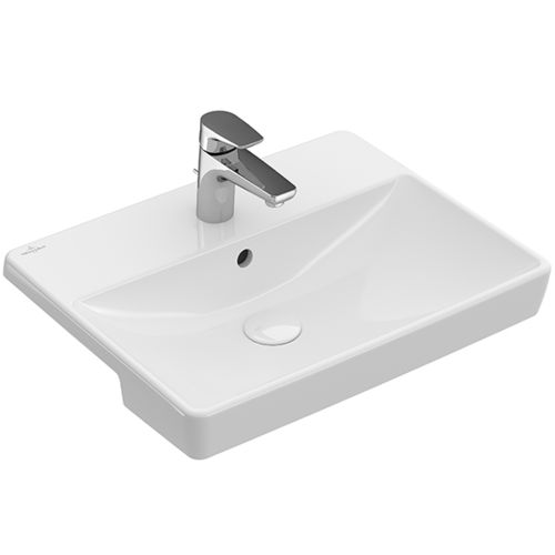 Cuba de semiencaixe - AVENTO : 4A0655 - Villeroy & Boch - em cerâmica / retangular / contemporânea