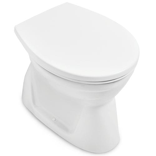Vaso sanitário de piso - O.NOVO: 7619R1 - Villeroy & Boch - em cerâmica / da linha comercial / Rimless (sem rebordo)