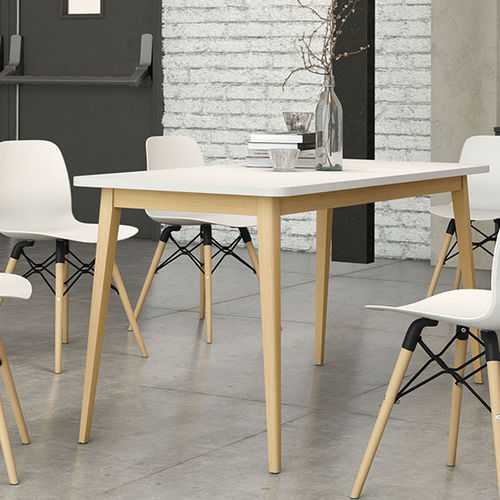 Mesa de trabalho contemporânea - NEXOS - Mobel Línea - em laminado / com base em madeira / retangular
