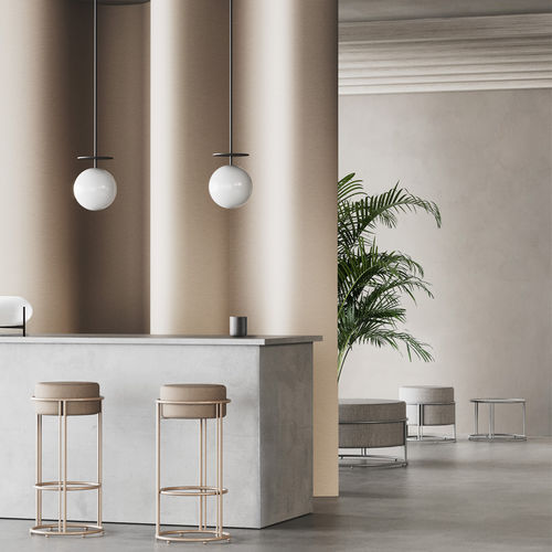 Banqueta contemporânea - UP - Mobboli - em madeira / em espuma / em aço