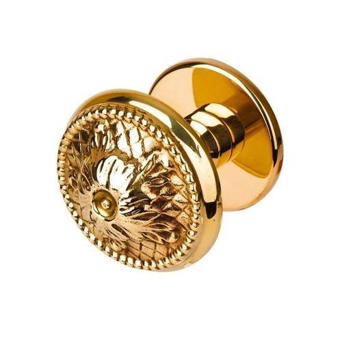 Puxador de porta tipo botão clássico - B611LP - DCG PICARDIE - em latão / acetinado / polido