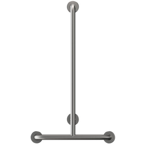 Barra de apoio em inox escovado - B640 - Duten - em aço / em forma de T / de parede