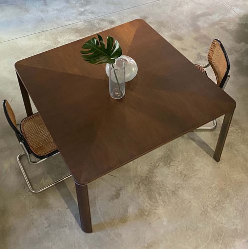 Mesa de jantar contemporânea - Gregorio - mg12 - em carvalho / em nogueira / com base em aço