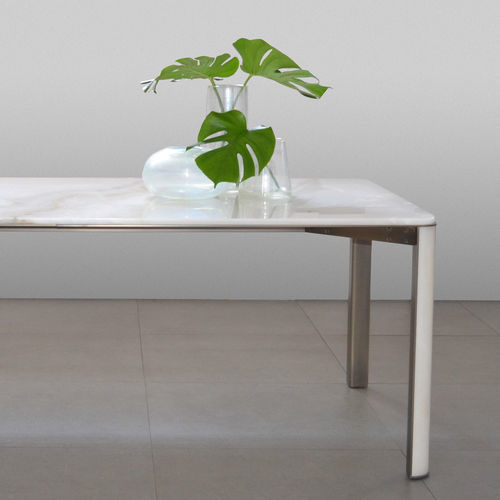 Mesa contemporânea - Gregorio Onyx - mg12 - em ônix / com base em latão / retangular
