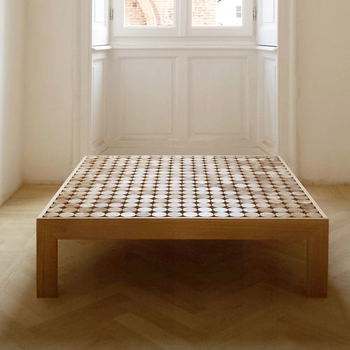 Mesa de centro contemporânea - SOFIA - mg12 - em madeira / com base em madeira / quadrada