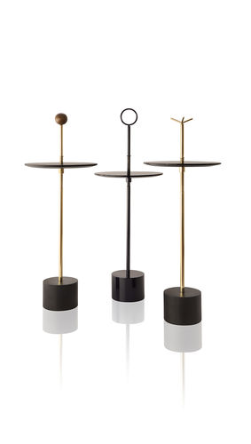 Mesa lateral contemporânea - CIGG - SOLLOS - em mármore / em latão / redonda