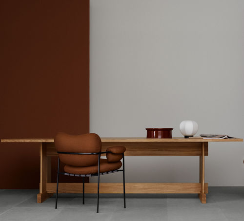 Mesa contemporânea - GRANDE - Fogia - em carvalho / com base em carvalho / retangular
