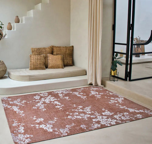 Tapete contemporâneo - COPPER PINK - Louis De Poortere - com padrão floral / em poliéster / em poliéster