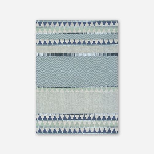 Tapete contemporâneo - TOBI - TEAL 8766 - Louis De Poortere - geométrico / de lã / retangular
