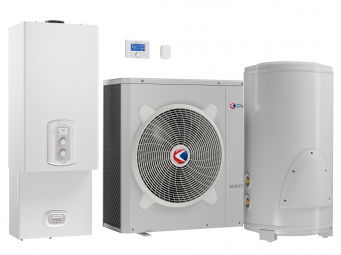 Bomba de calor ar-água - TALIA HYBRID FLEX - CHAFFOTEAUX - residencial / para ambiente externo / com caldeira auxiliar