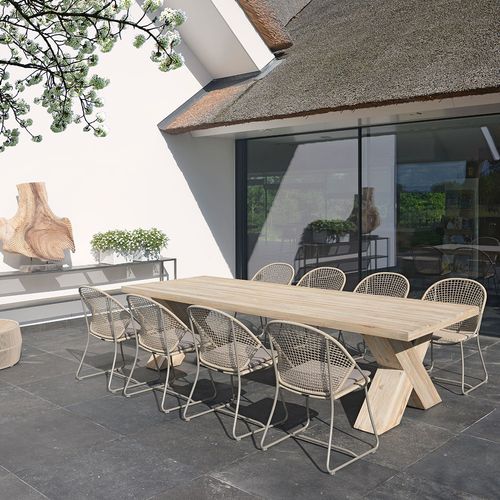 Cadeira contemporânea - AMELIA  - Max Luuk - para ambiente externo / em fibra sintética / com base em aço
