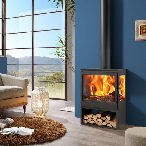 Salamandra a lenha - ONIX 3V - Panadero - 5 kW–10 kW / multicombustível / de instalação livre