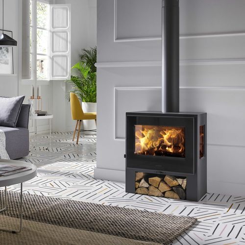 Salamandra a lenha - CAPRI 3V - Panadero - 5 kW–10 kW / multicombustível / com pés