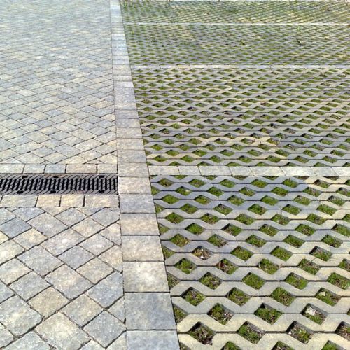 Bloco de pavimentação em concreto - PRATO VERDE - mvb - para ambiente externo / transitável / drenante