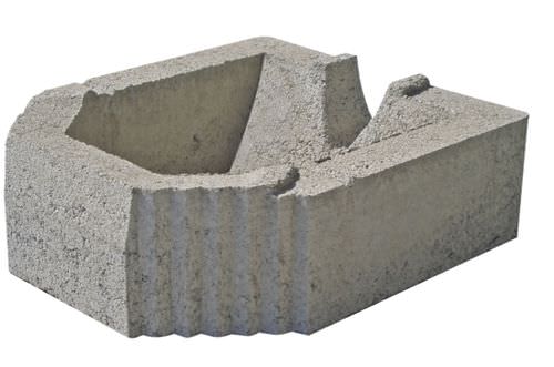 Bloco de concreto oco - MURO FACILE - mvb - leve / para parede de retenção / acústico