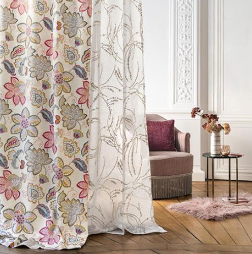 Tecido para estofados - MADEMOISELLE : MANON - Camengo  - para cortinas / com padrão floral / em linho