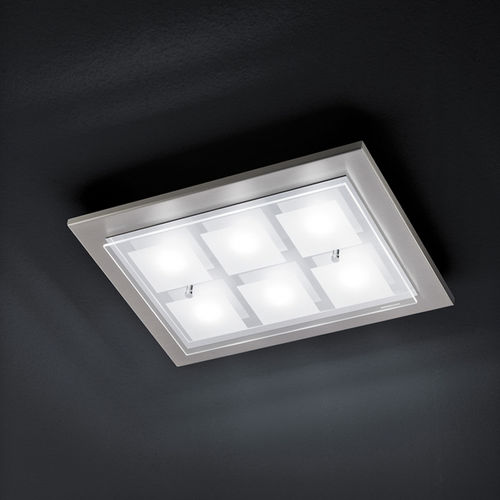 Plafon contemporâneo - DOMINO - GROSSMANN Leuchten GmbH & Co. KG - quadrado / em vidro / de LED