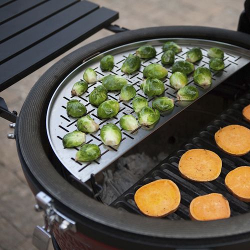 Grelhador em aço inoxidável - HALF-MOON FISH AND VEGETABLE - Kamado Joe - a carvão / de bancada / profissional