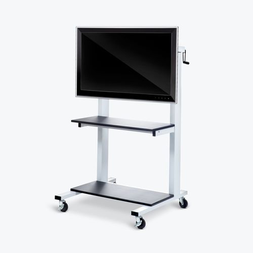 Suporte de piso para TV contemporâneo - CLCD - Luxor - com rodízios / com altura regulável por telecomando / em aço