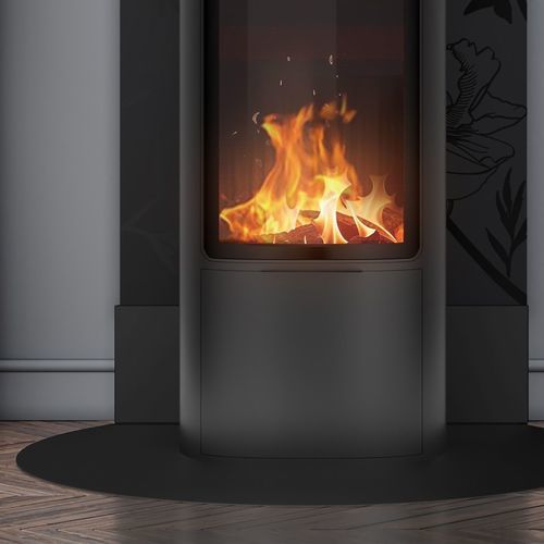 Tapete de lareira de cor lisa - RONDE COUP&Eacute;E - dixneuf - em aço / redondo / branco