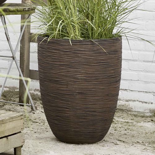 Vaso de jardim em material plástico - NATURE : ELEGANT LOW RIB NL - Capi - redondo
