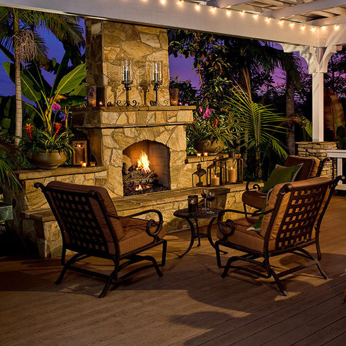 Lareira a gás - GAS-BURNING - shaw brick - de instalação livre / de centro / de jardim