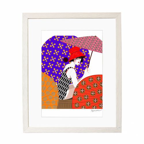 Quadro decorativo em acrílico - GIRL UNDER UMBRELLA - Mambo Unlimited Ideas