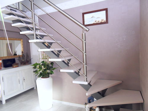 Escada em L - ALENCON - ESCALIER DESIGN 14 - com degraus em madeira / com estrutura metálica / contemporânea