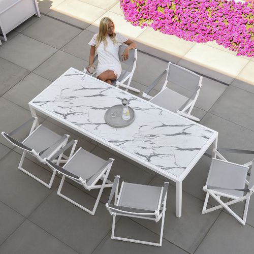 Mesa de jantar contemporânea - VICTUS - 10Deka - em HPL / com base em alumínio / retangular