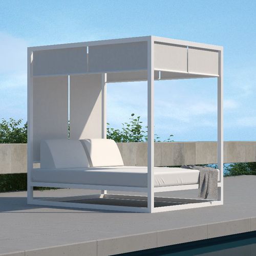 Cama de jardim com dossel - MILOS - 10Deka - de casal / contemporânea / em Textilene®
