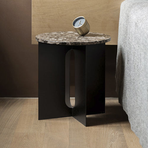 Tampo de mesa em mármore - ANDROGYNE - AUDO - em aço / branco / preto