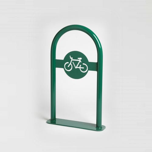 Bicicletário de piso - LOGO HOOP - Brasco International Inc. - para espaço público / em alumínio / da linha comercial