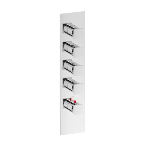 Misturador monocomando para box de banheiro - SQUARE THERMO V4 - Aquademy - de parede / termostático / em latão cromado