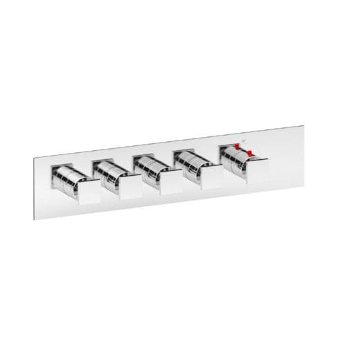 Misturador monocomando para box de banheiro - SQUARE THERMO O4 - Aquademy - de parede / termostático / em latão cromado
