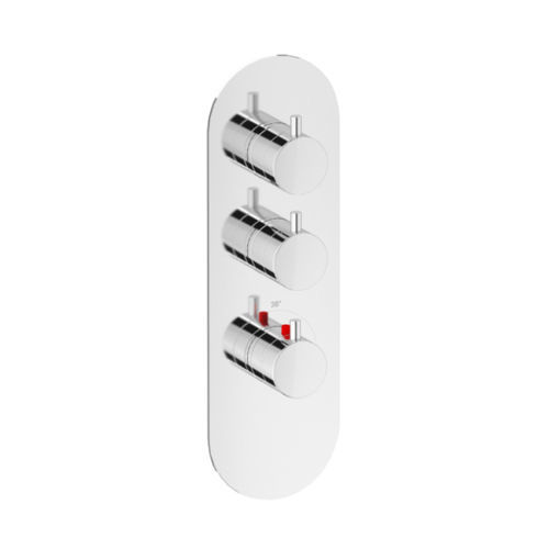 Misturador monocomando para box de banheiro - ROUND THERMO V2 - Aquademy - de parede / termostático / em latão cromado
