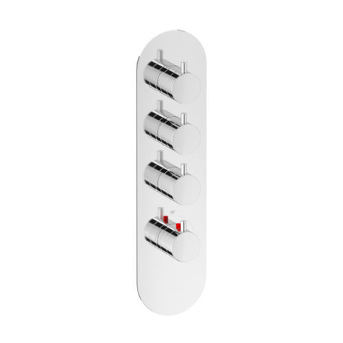 Misturador monocomando para box de banheiro - ROUND THERMO V3 - Aquademy - de parede / em latão cromado / para banheiro