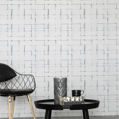 Papel de parede contemporâneo - SKETCH WEAVE - Eco - estampado / padrão com esboço / efeito 3D