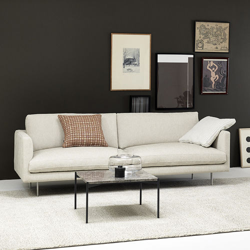 Sofá contemporâneo - BASEL - Adea - em tecido / em couro / cinza
